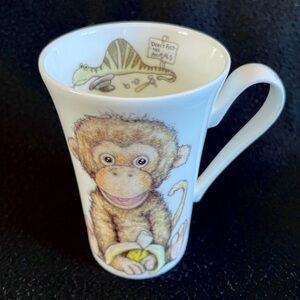 2004 Roy Kirkham Don’t Feed the Animals Chimp Monkey Mug Snake Banana Cupcake